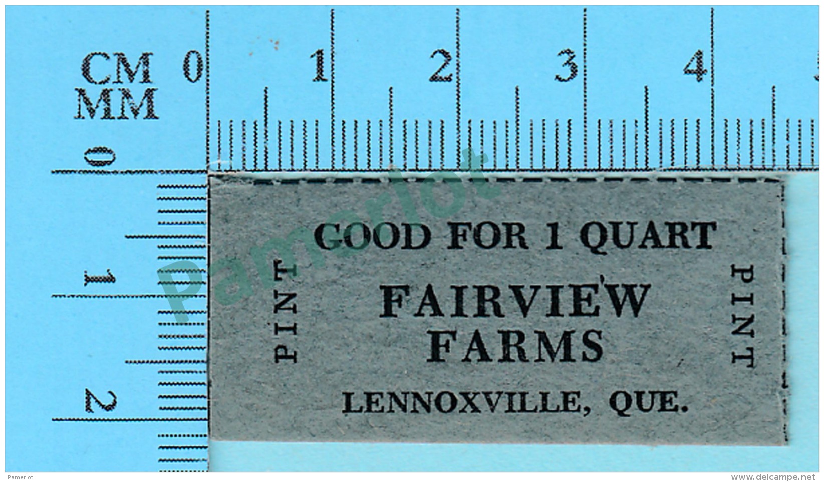 Lennoxville Quebec Canada - Good For 1 Quart Fairview Farms, Recto Clarified Homogenized Pasteurized 2 Scans - Monétaires / De Nécessité