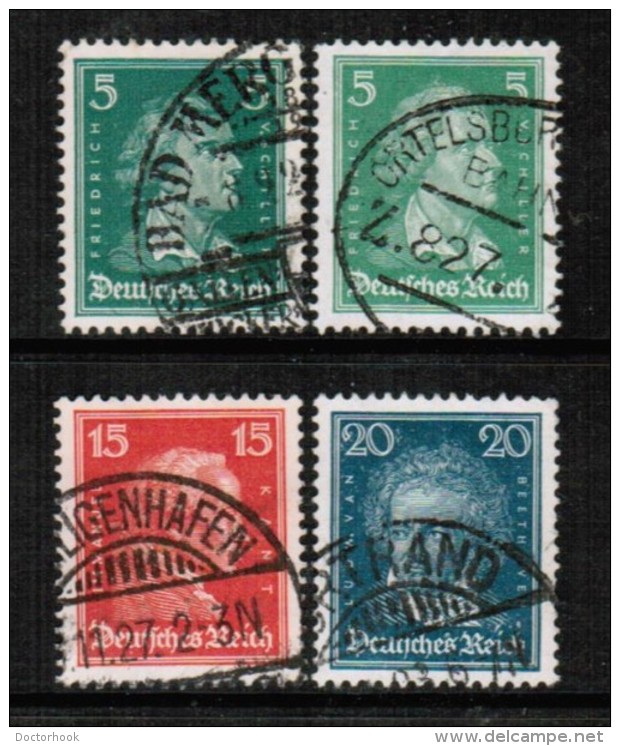 GERMANY   Scott # 351-62 VF USED (inc. 353b &amp; 360a Color Differences) - Used Stamps