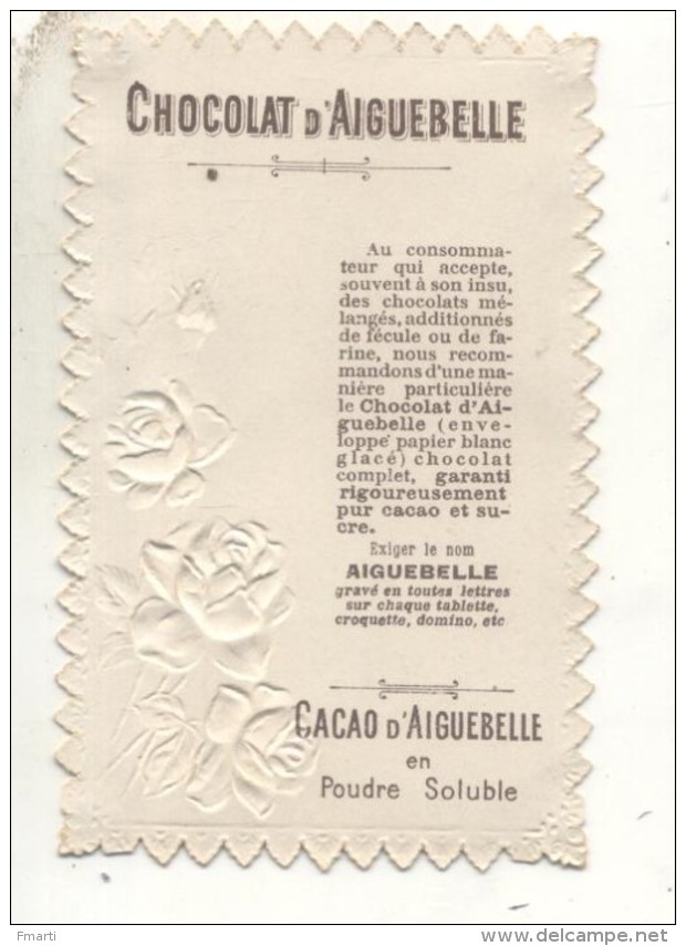 4 Chromos : Carte Gaufrée, Chocolat D'Aiguebelle - Aiguebelle