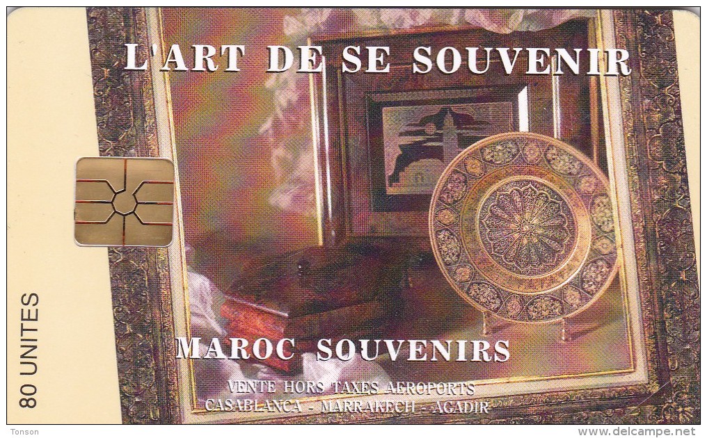 Morocco, AVE-11a, 80 Units, L Art De SE Souvenir, 2 Scans.    G13 Red Gemplus Chip - Marokko