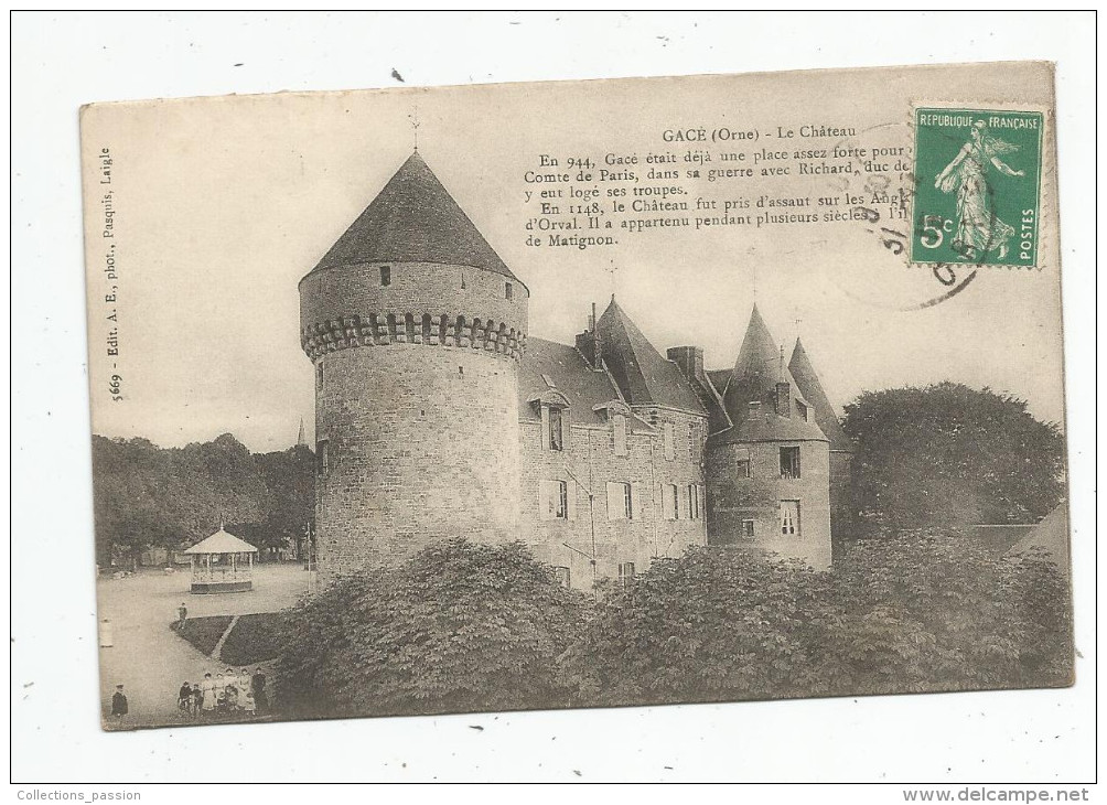 Cp , 61 , GACE , Le Château , Voyagée - Gace