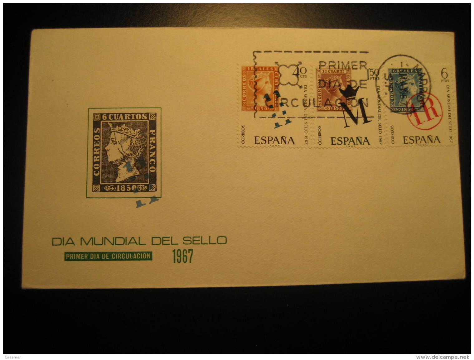 Madrid 1967 World Stamp Day Stamp On Stamp Stamps On Stamps Fdc Cancel Cover Spain - Stamps On Stamps
