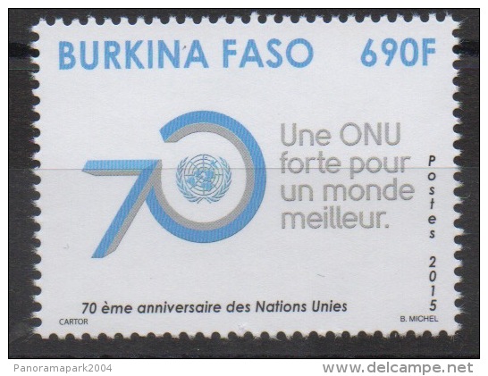 Burkina Faso 2015 ONU UNO UN United Nations 70 Years Drapeau Flag Logo 1 Val. MNH - UNO