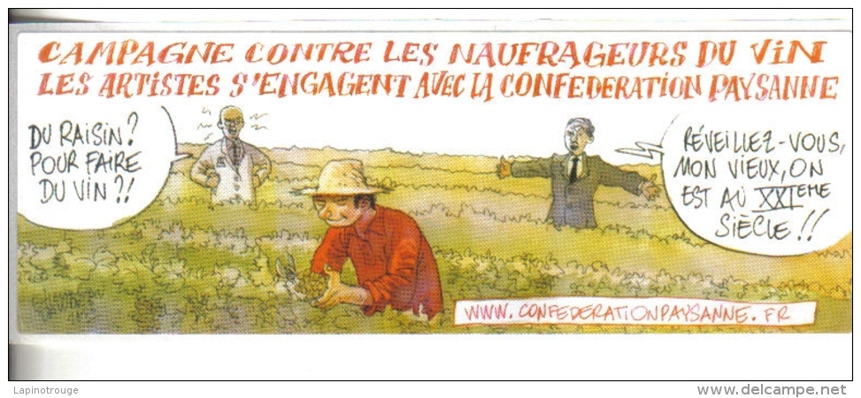Etiquette Vin DAVODEAU Etienne BD Camapagne Contre Les Naufrageurs Du Vin Confédération Paysanne - Art De La Table