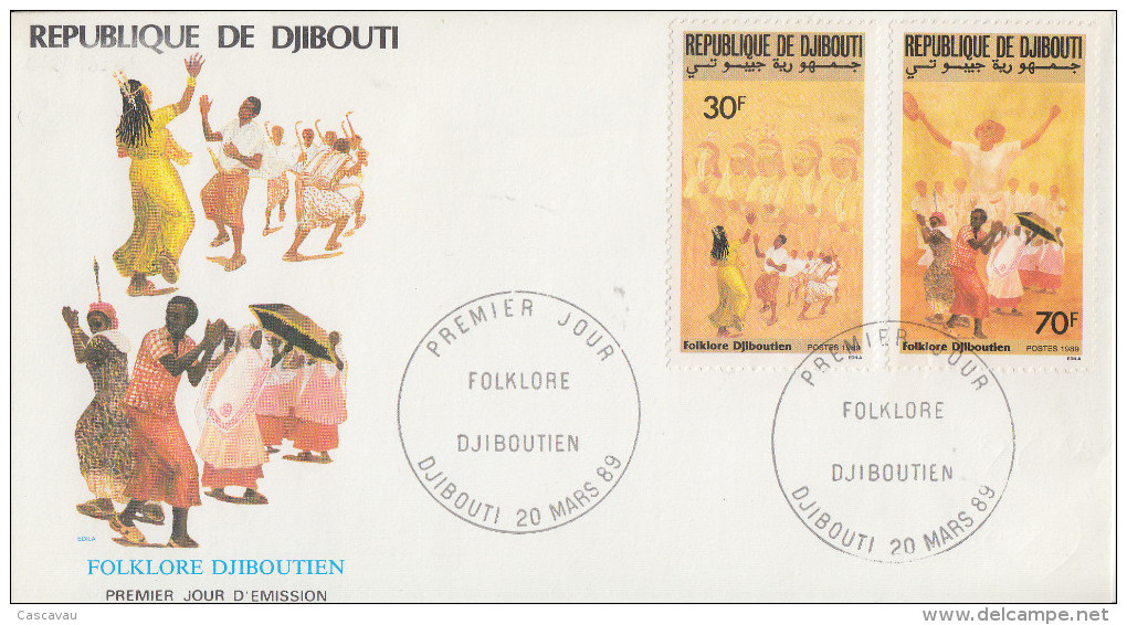 Enveloppe  FDC  1er  Jour   DJIBOUTI    Folklore  De  DJIBOUTI   1989 - Djibouti (1977-...)