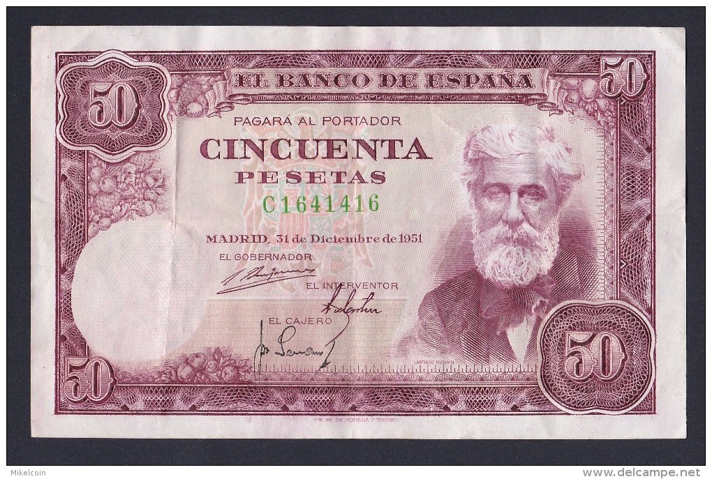 (BI074)  - 50 PESETAS - 1954 - MBC - 50 Pesetas