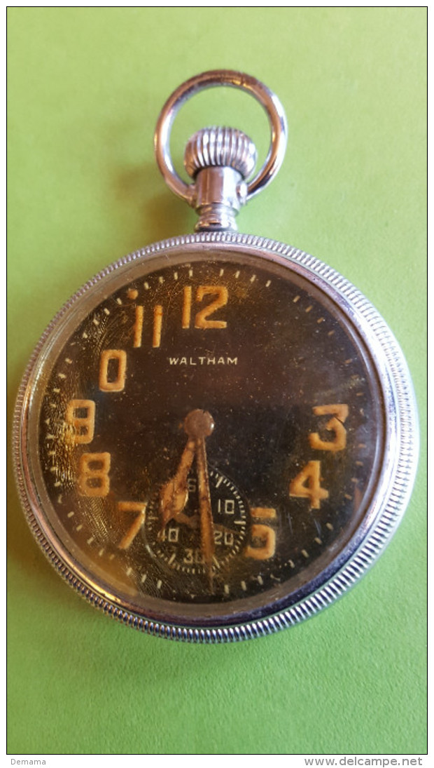 Waltham, Military Pocket Watch, WOII, For Spare Or Repair, 9 Jewels - Equipement