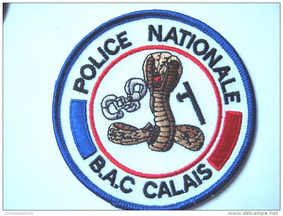 INSIGNE TISSUS PATCH  POLICE NATIONALE LA BAC DE CALAIS 62 ETAT EXCELLENT - Police & Gendarmerie