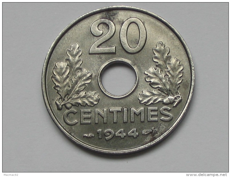 20 Centimes FER  1944 - Etat Francais **** EN ACHAT IMMEDIAT **** - Autres & Non Classés