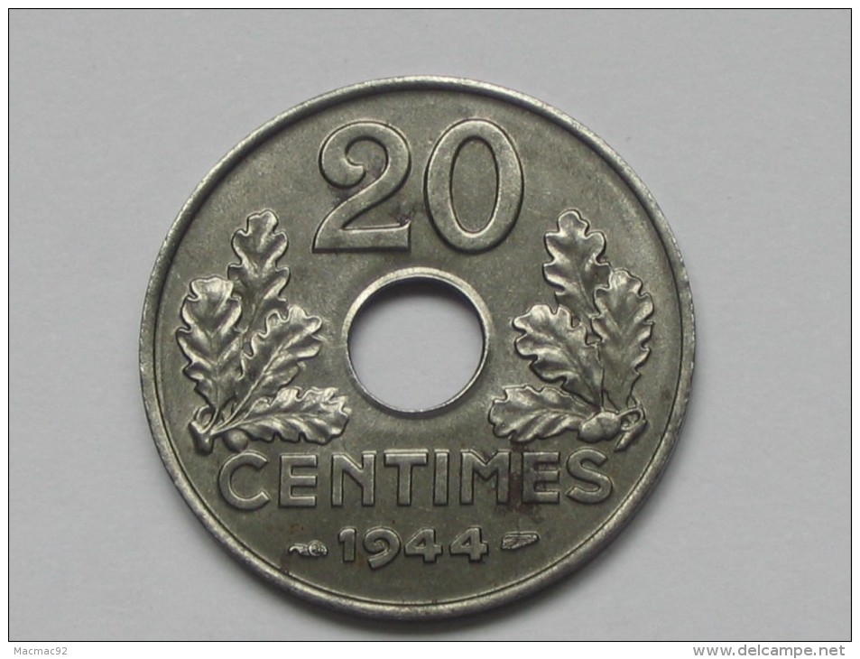 20 Centimes FER  1944 - Etat Francais **** EN ACHAT IMMEDIAT **** - Altri & Non Classificati