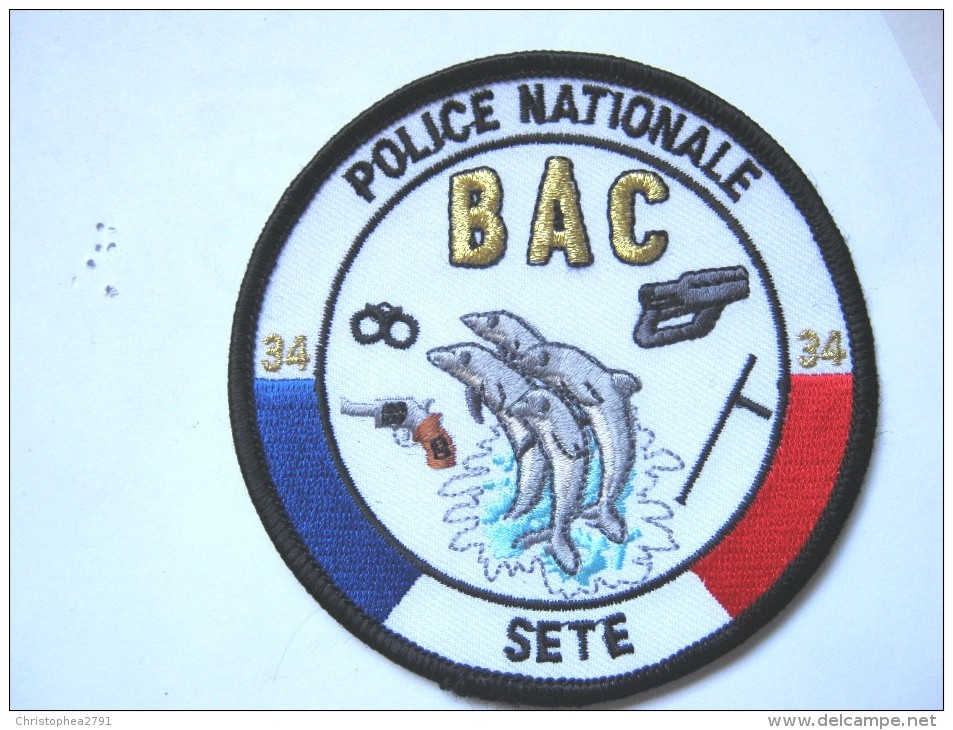 INSIGNE TISSUS PATCH  POLICE NATIONALE LA BAC DE SETE 34 ETAT EXCELLENT - Police & Gendarmerie