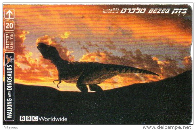 Dinosaure Dinosaurs Animal Coucher De Soleil Télécarte Israël Phonecard W258 - Israel