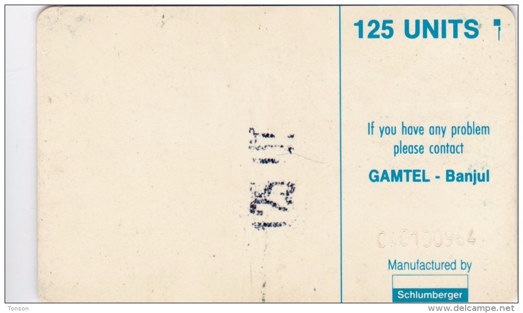Gambia, GAM-D5A, 125 Units, Logo - Blue, 2 Scans.  No Hole, CN : C4C100964 - Gambie