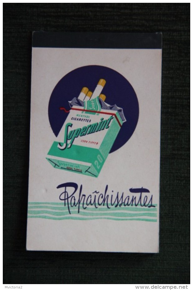 Petit Bloc Note Avec Publicité Recto Verso , Cigarettes Raffraichissante " SUPERMINT ". - Reclame-artikelen