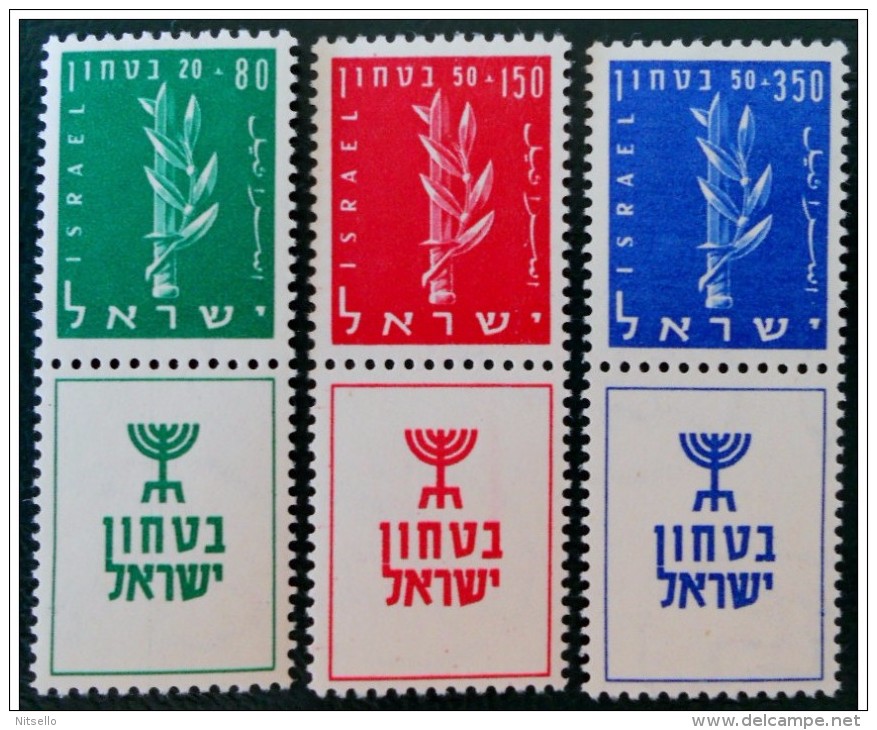 LOTE 1441 ///  (C020) ISRAEL    YVERT Nº: 116/118 **MNH - Unused Stamps (with Tabs)