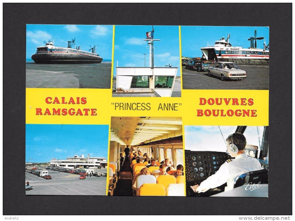 BATEAUX - AÉROGLISSEUR BRITANIQUE PRINCESS ANNE - D' ANGLETERRE EN FRANCE 418 PASSAGERS ET 60 AUTOS 120 Km HEURE - Hovercrafts