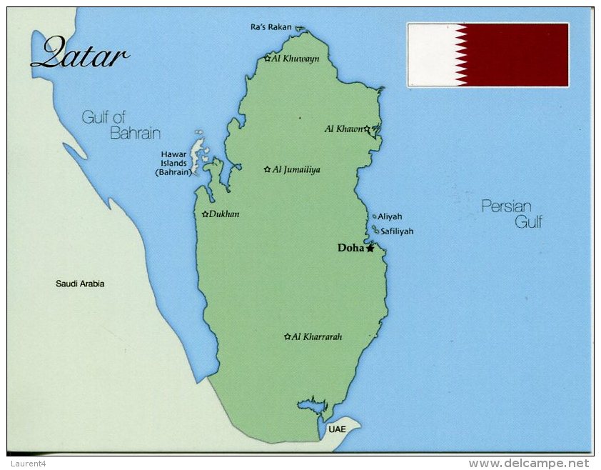 Middle East - Map Of State Of Qatar - Qatar