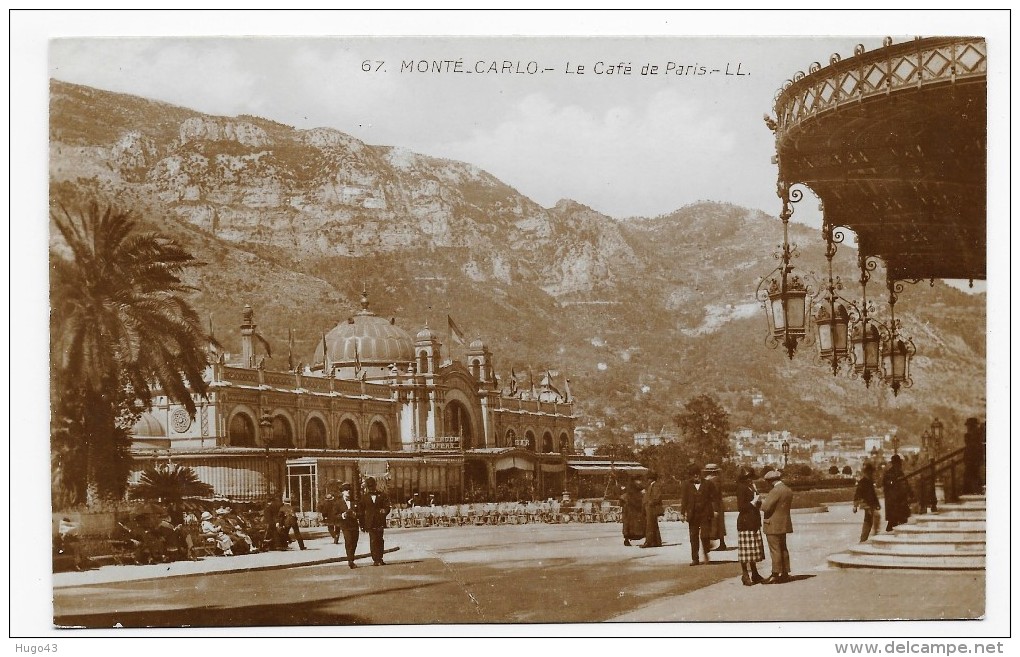 MONTE CARLO - N° 67 - LE CAFE DE PARIS AVEC PERSONNAGES - SUPERBE CPA NON VOYAGEE - Cafés & Restaurants