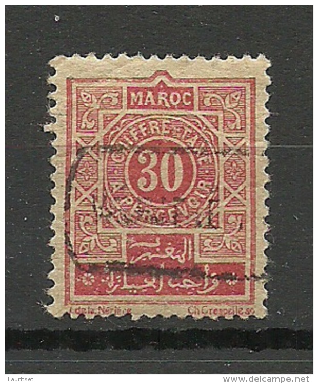 Marocco Maroc 1917 Porto Postage Due Michel 15 O - Timbres-taxe