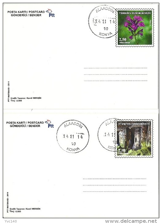 Turkey; 2014 Postal Stationery "Kure Mountains" (Complete Set) - Ganzsachen