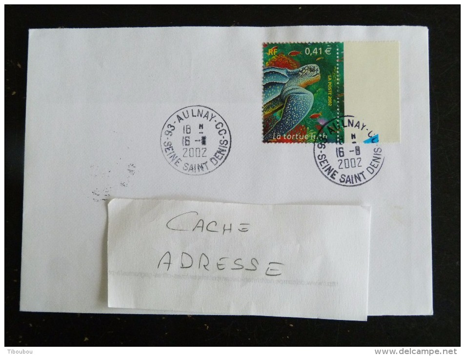 AULNAY CC - SEINE SAINT DENIS - CACHET ROND MANUEL SUR YT 3485 TORTUE LUTH - Cachets Manuels