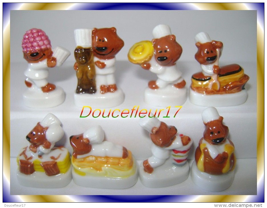 Ours Gourmands .. 8 Fèves ..Ref AFF : 80-2012 ...  (Pan 0013) - Animals