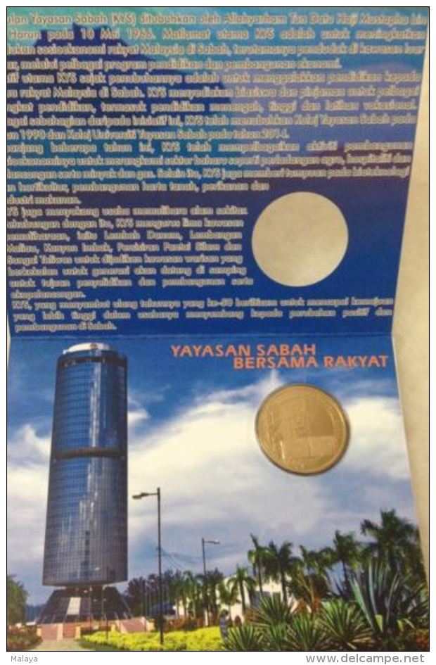 Malaysia Coin 2016 1 Ringgit  Sabah Borneo Building Fund Nordic Gold BU Coin Card - Malaysia