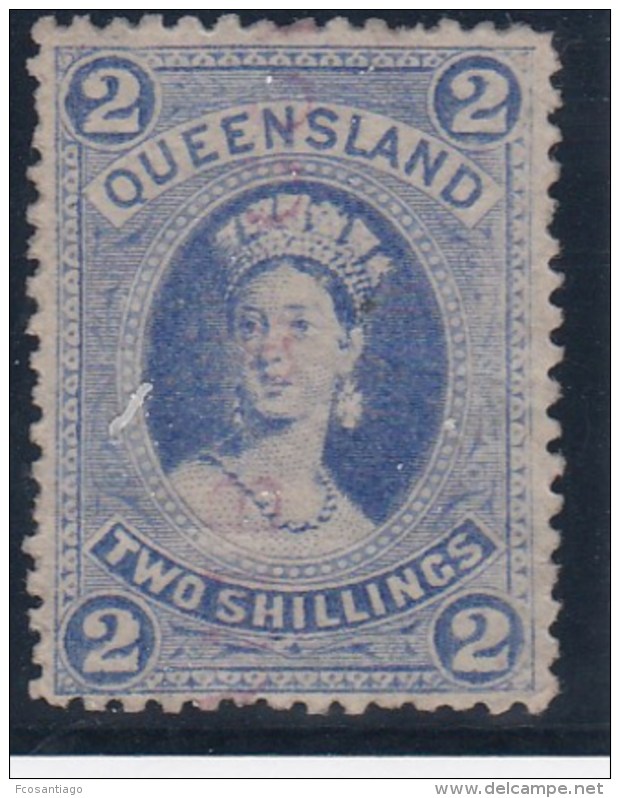 AUSTRALIA/QUEENSLAND 1869/76 - Yvert #46 Filigrana De Lado - VFU - Neufs