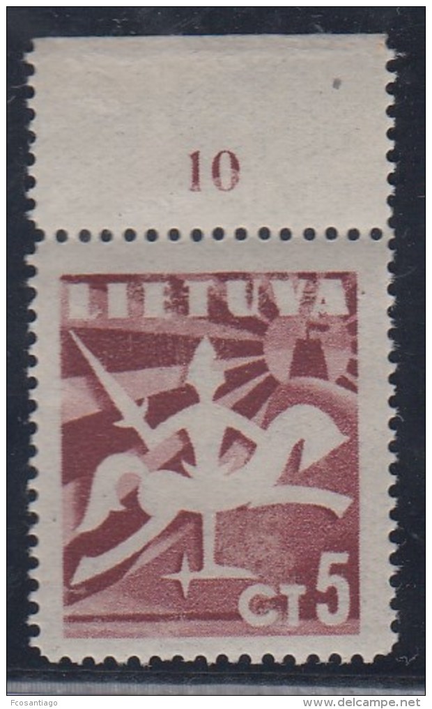 LITUANIA 1940 - Yvert #376 - MNH ** - Variedad: Calcado Al Dorso - Lituania