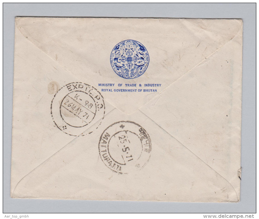 Asien Bhutan 1971-05-19 Thimphu R-Brief Nach Madupatti Inden - Bhoutan