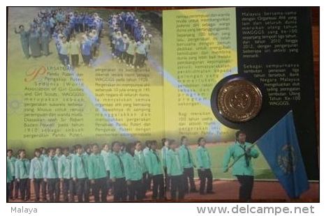 Malaysia 2012 1 Ringgit 100th Girl Guide Scout Nordic Gold BU Coin - Malaysia