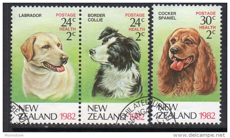 New Zealand 1982 Health Dogs Set Of 3, Used - Oblitérés