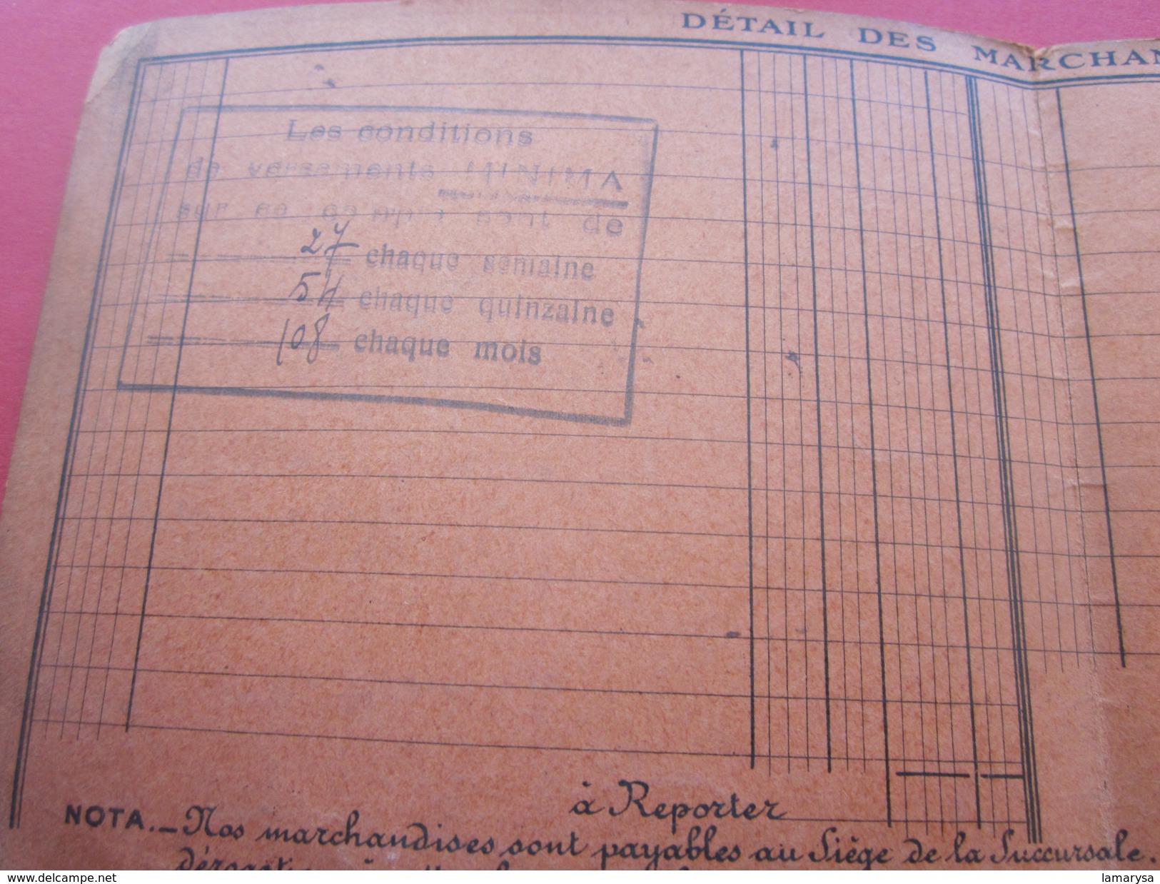 Carte  Société Marseillaise De Grands Magasins Succursale Paris-Marseille  Rue De Rome Conditions Versement Crédits ...d - Publicités