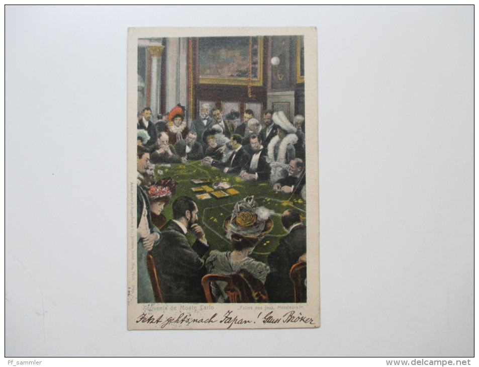 AK / Künstlerkarte 1904 Souvenir De Monte Carlo. Faites Vos Jeux Messieurs! Spielcasino. Menton Alpes Maritmes - Sonstige & Ohne Zuordnung