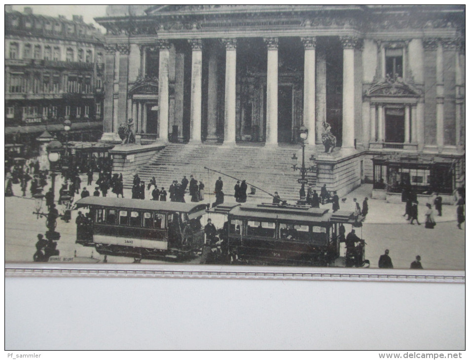 AK Belgien Frühes 20. Jahrhundert. Bruxelles - La Bourse. Straßenbahn - Monuments