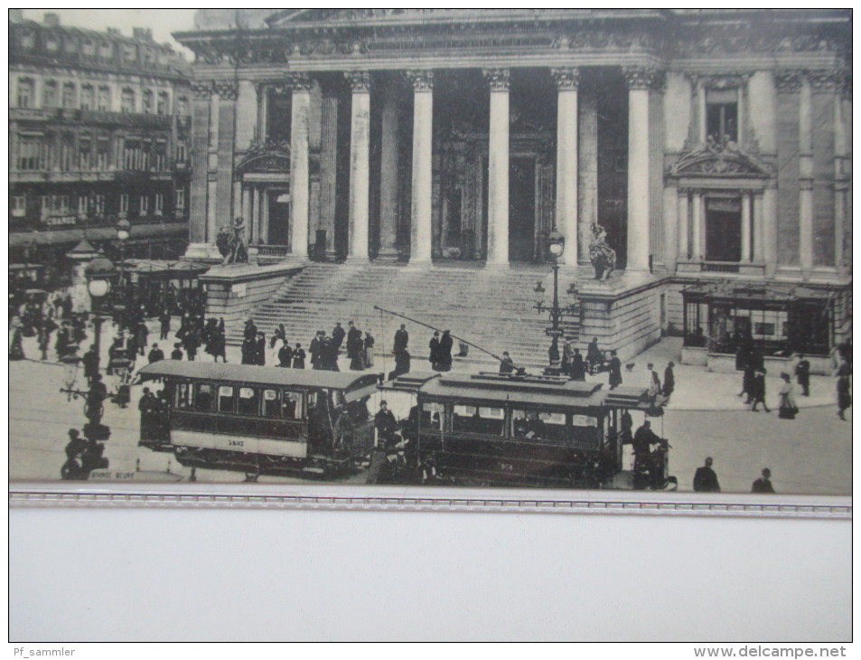 AK Belgien Frühes 20. Jahrhundert. Bruxelles - La Bourse. Straßenbahn - Monumenti, Edifici