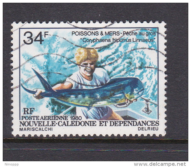 New Caledonia SG 633 1980 Sea Fishes, 34F Angler Holding Dolphin, Used - Oblitérés