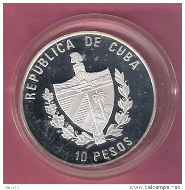 CUBA 10 PESOS 2005 AG PROOF COLOURED REGAL ANGEL FISH KM818 SCRATCHES ONLY ON CAPSEL - Cuba