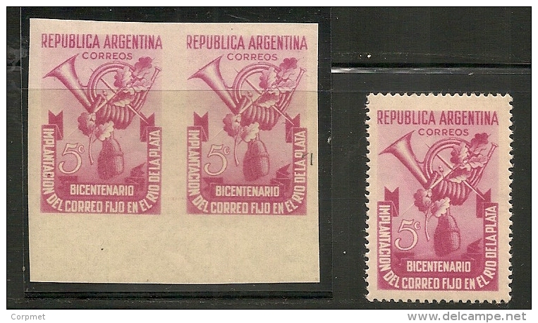 ARGENTINA -1948 - CORREO En El RIO DE LA PLATA - PAREJA Sin DENTAR - # 497 - Jalil # 959 -  MINT (NH) - Neufs