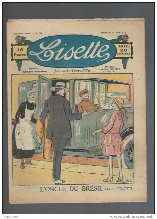 Lisette N°193 L'oncle Du Brésil  - Patron Une Jolie Robe Pour La Première Communion - Sous-vêtement Au Crochet  De 1925 - Lisette