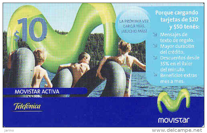 Argentina, Movistar - Telefonica,prepago Card Nominal 10 - Argentina