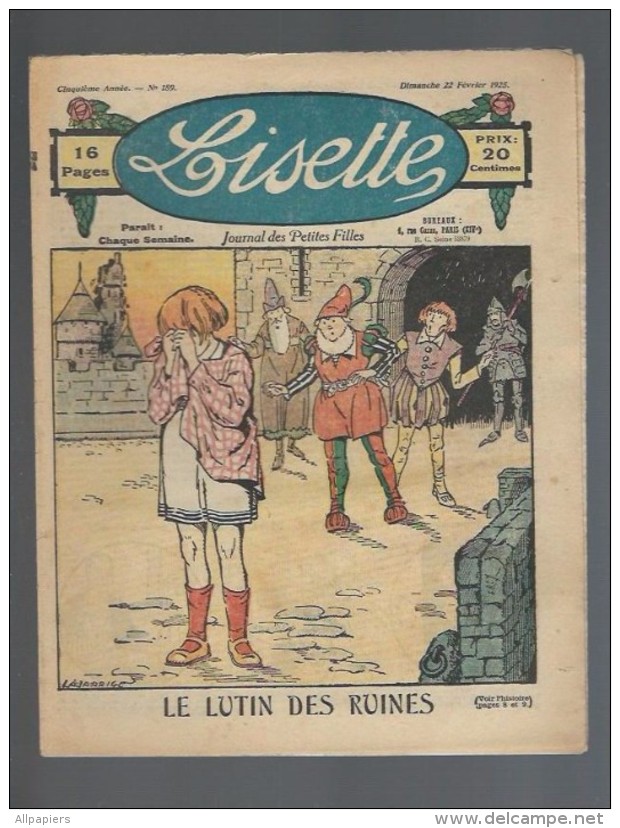 Lisette N°189 Le Lutin Des Ruines - Patron En Poitou - Chapeaux De Printemps - Le Petit Chaperon Bleu De 1925 - Lisette