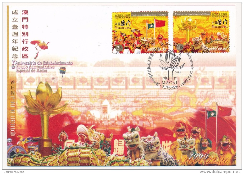 MACAO (China) - 4 Enveloppes FDC Année 2000 - FDC