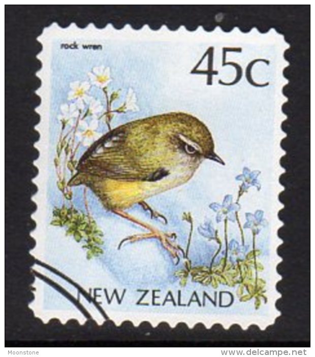 New Zealand 1991 45c Self Adhesive Rock Wren Definitive, Used - Gebraucht