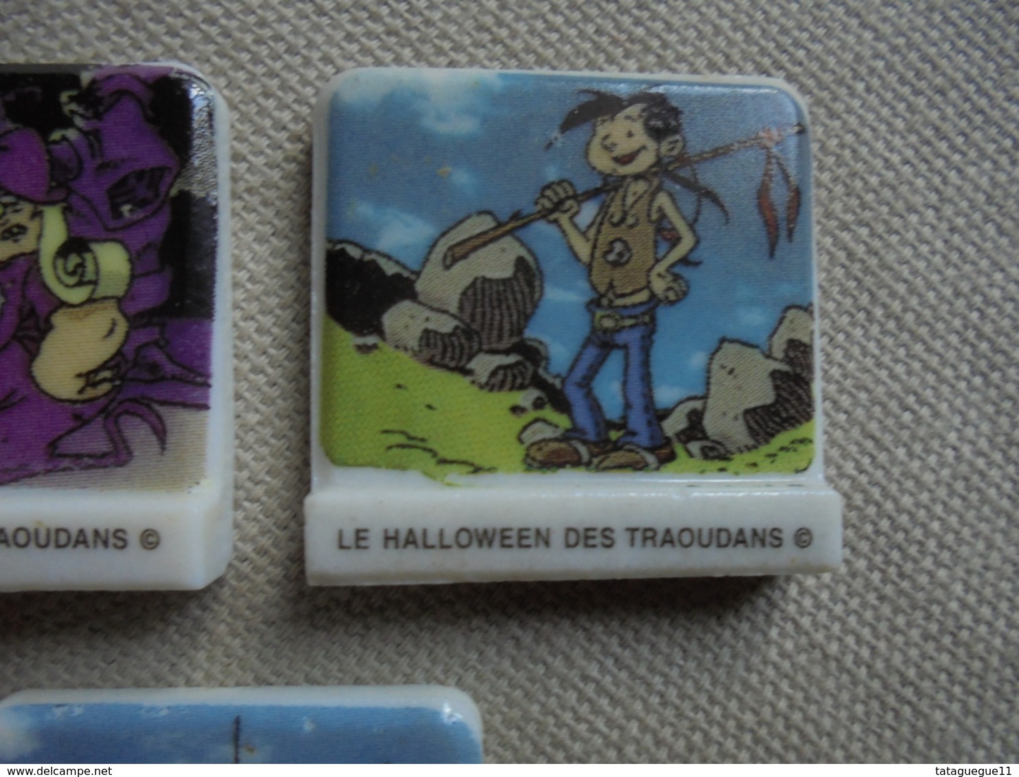 Vintage - Petit Lot De 3 Fèves "Le Halloween Des Traoudans" - Strips