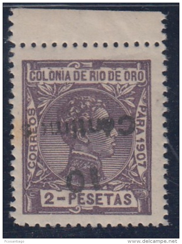 ESPAÑA/RIO DE ORO 1911/13 - Edifil #61 - MNH ** - Variedad: Sobrecarga Invertida, RARO!... - Rio De Oro