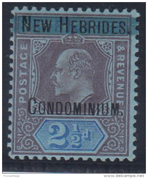 NEW HEBRIDES 1908/09 (LEYENDA FRANCESA) - Yvert #8 - MLH * - Nuevos