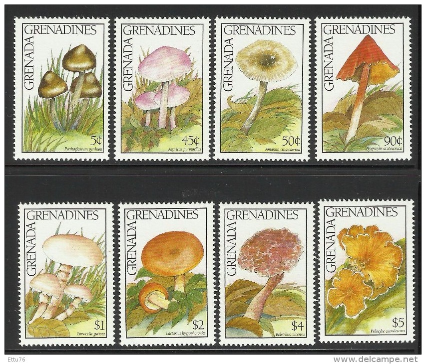 GRENADA GRENADINES  1989  MUSHROOMS  SET  MNH - Funghi