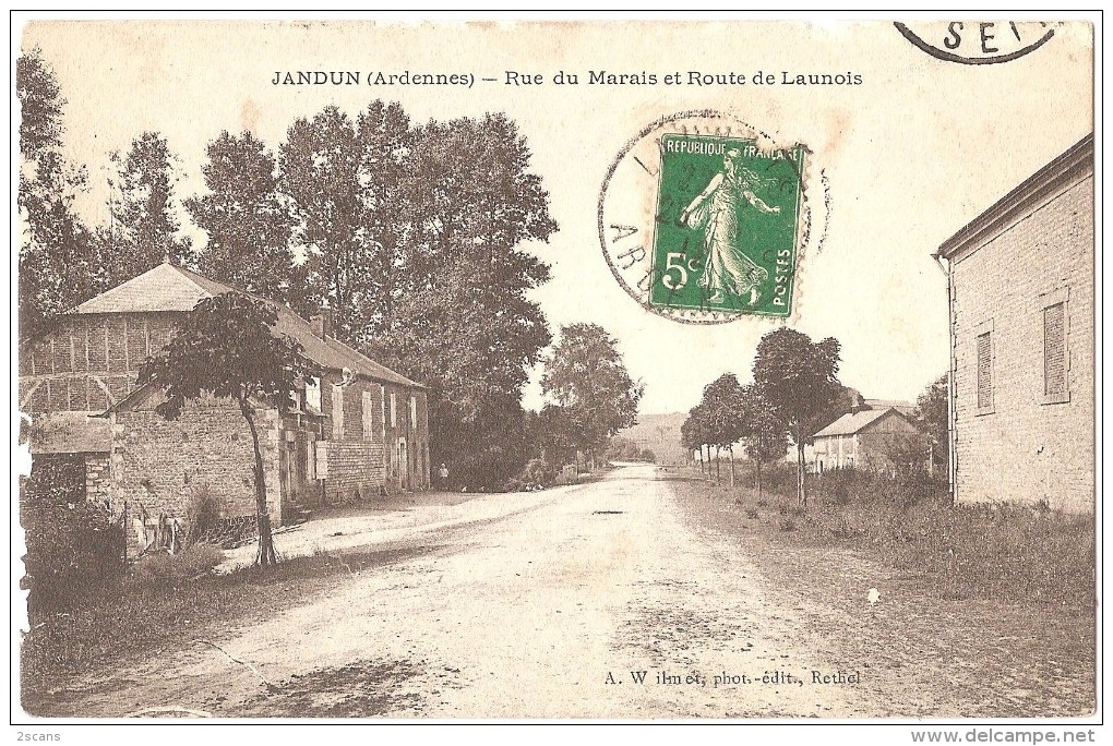 Dépt 08 - JANDUN - Rue Du Marais Et Route De Launois - (en L'état, Voir Description) - Autres & Non Classés