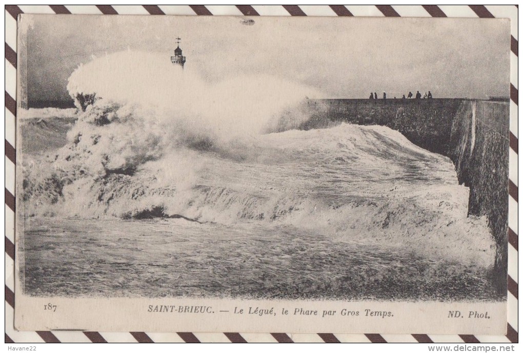 6AI2559 ST SAINT BRIEUC LE LEGUE LE PHARE PAR GROS TEMPS 2 SCANS - Saint-Brieuc